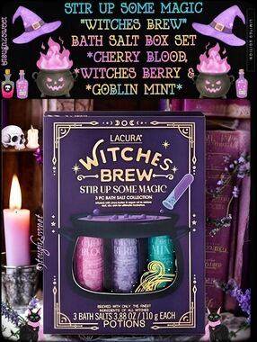 🆕️FIRM💜"WITCHES BREW" BATH SALT SET*CHERRY BLOOD,*WITCHES BERRY,*GOBLIN MINT*
